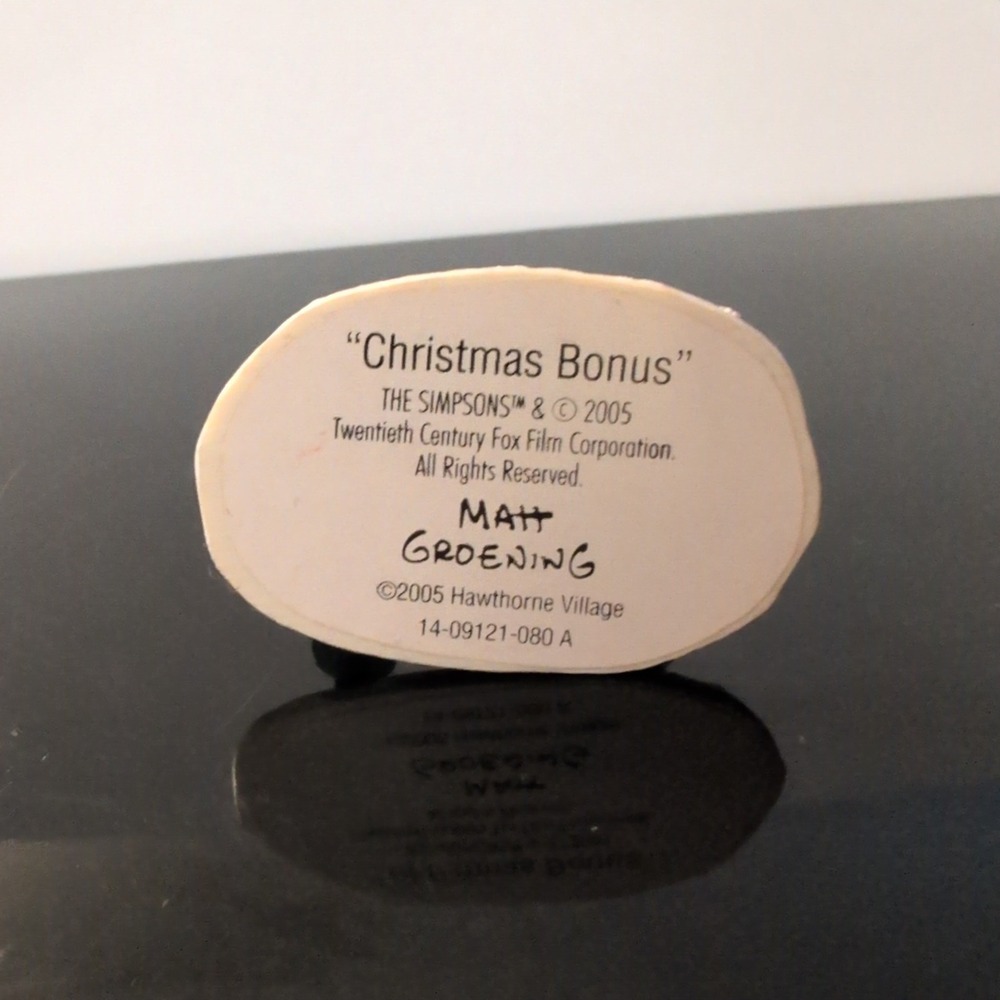 Hawthorne Village The Simpsons Christmas Bonus Homer Mr Burns Figurine 2005 - Picture 4 of 5